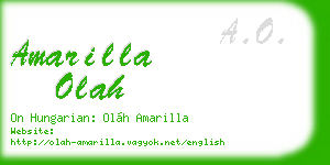 amarilla olah business card