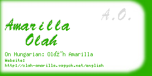 amarilla olah business card